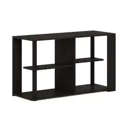 Walmart Furinno Romain Narrow Coffee Table with Shelves, Espresso/Black offer