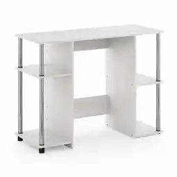 Walmart Furinno 15112 JAYA Compact Computer Study Desk, Americano, Stainless Steel Tubes offer