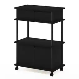 Walmart Furinno Turn-N-Tube Toolless Storage Cart with Cabinet, Americano/Black offer