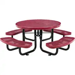 Walmart Global Industrial 277150KRD 46 in. Childs Round Outdoor Steel & Expanded Metal Picnic Table, Red offer