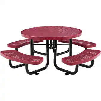 Walmart Global Industrial 277150KRD 46 in. Childs Round Outdoor Steel & Expanded Metal Picnic Table, Red offer