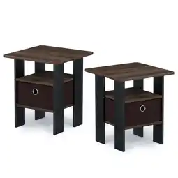 Walmart Furinno Andrey End Table Nightstand with Bin Drawer Set of 2, Multiple Colors offer