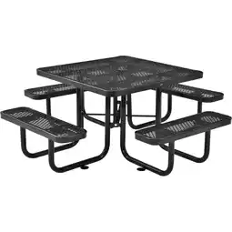 Walmart Global Industrial 46 Expanded Metal Square Picnic Table, Black offer