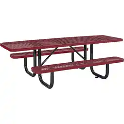 Walmart 8' ADA Rectangular Picnic Table, Expanded Metal, Red (96 Long) offer