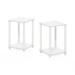 Walmart Furinno Turn-N-Tube Haydn End Table, White/White, Set of 2 offer