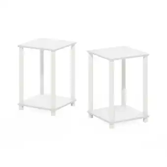 Walmart Furinno Turn-N-Tube Haydn End Table, White/White, Set of 2 offer