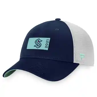 Walmart Men's Fanatics Deep Sea Blue/White Seattle Kraken Authentic Pro Rink Trucker Snapback Hat offer