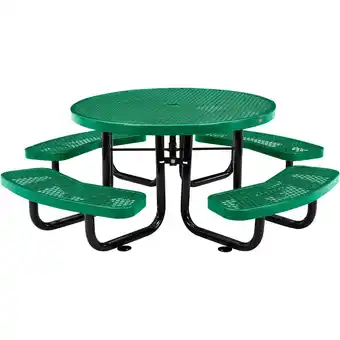 Walmart Global Industrial 277150KGN 46 in. Childs Round Outdoor Steel & Expanded Metal Picnic Table, Green offer