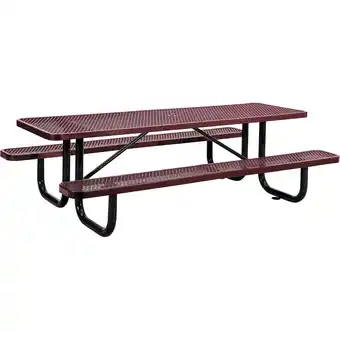 Walmart 8' Rectangular Expanded Metal Picnic Table, 96L x 62W, Red offer