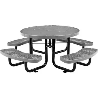 Walmart Global Industrial 277150KGY 46 in. Childs Round Outdoor Steel & Expanded Metal Picnic Table, Gray offer