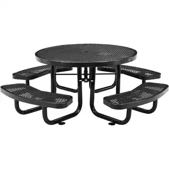 Walmart Global Industrial 277150KBK 46 in. Childs Round Outdoor Steel & Expanded Metal Picnic Table, Black offer