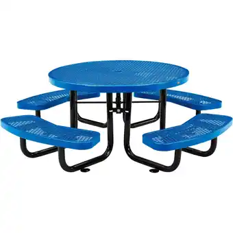 Walmart Global Industrial 277150KBL 46 in. Childs Round Outdoor Steel & Expanded Metal Picnic Table, Blue offer