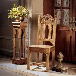 Walmart Design Toscano Sudbury Hand-Carved Solid Pine Gothic Side Chair offer