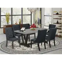 Walmart 7 Piece V-Style Kitchen Table Set - Wire Brush Black offer