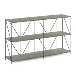 Walmart Furinno Besi 4 x 2 Industrial Multipurpose Shelf Display Rack with Metal Frame, Finn Oak offer