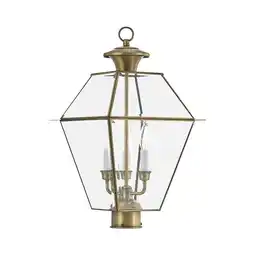 Walmart Livex Lighting - Westover - 3 Light Outdoor Post Top Lantern in Farmhouse Style offer