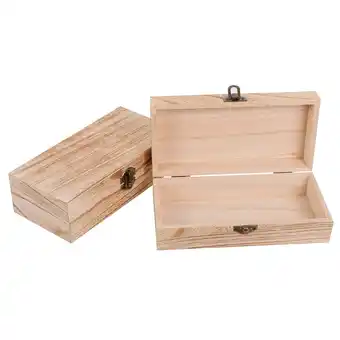 Walmart 1 Set 2Pcs Oblong Wooden Storage Boxes Vintage Gift Packing Boxes Storage holder offer