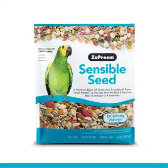 Walmart Zupreem Sensible Seed Bird Food for Large Birds 2 lb offer