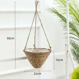 Walmart Creative Nordic Style Hanging Wicker Basket, Green Ivy Plant Gardening Basket Yellow Fangkenuo offer