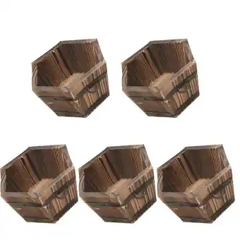 Walmart 5 Pieces Rustic Whisky Bucket Planter Hexagon Flowerpots for Outdoor Indoor offer