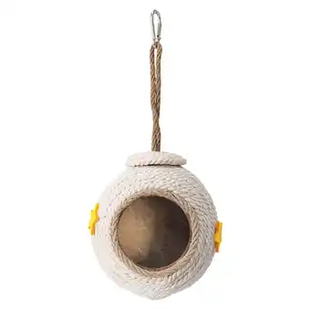 Walmart oshhnii Bird Nest Hut Hummingbird Houses Outdoor Hand Woven with Hanging Rope Bird House offer