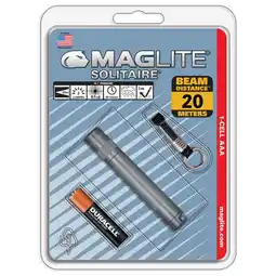 Walmart Maglite Solitaire Flashlight Blister Pack Gray Pewter K3A096 offer