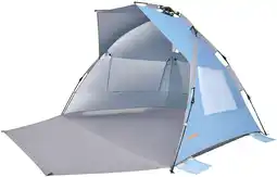 Walmart WEJOY Pop Up Beach Tent Sun Shade Tent with UV Protection Extended Porch 3 Mesh Windows Blue offer