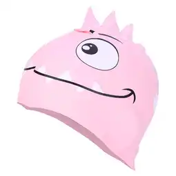 Walmart Cute Dinosaur Cartoon Silicone Swimming Cap - Lightweight Swim Hat for Kids - Pink offer