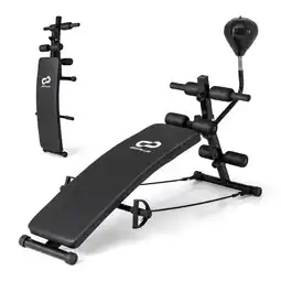 Walmart Goplus Adjustable Decline Sit-Up Bench for Home Gym with Speed Ball and Resistance Bands offer