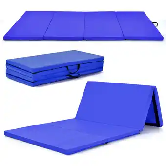 Walmart Gymax 8' x 4' x 2'' Folding Gymnastics Tumbling Mat Thickened Exercise Mat Navy offer