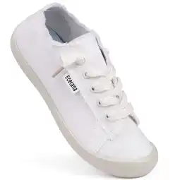 Walmart Ecetana Canvas Shoes for Women Low Top Slip On Canvas Sneakers Casual Tennis Walking Shoes offer