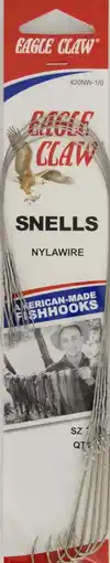 Walmart Eagle Claw 420NWH-1/0 Snelled Nylawire, Nickel, Size 1/0, 5 Pack offer