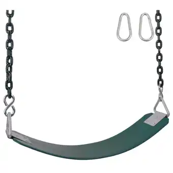 Walmart Swing Set Stuff Inc. Commercial Rubber Belt Seat with 8.5 Ft. Coated Chain (Green) offer