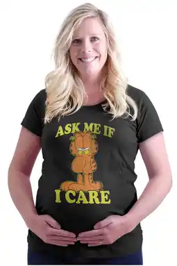 Walmart Funny Garfield Cartoon Ask If I Care Women's Maternity T Shirt Tee Brisco Brands 3X offer