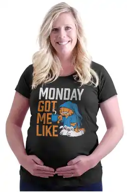 Walmart Funny Garfield Cartoon Hates Mondays Women's Maternity T Shirt Tee Brisco Brands X offer