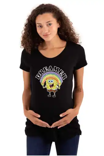 Walmart SpongeBob Cartoon Rainbow Dreamer Women's Maternity T Shirt Tee Brisco Brands 2X offer