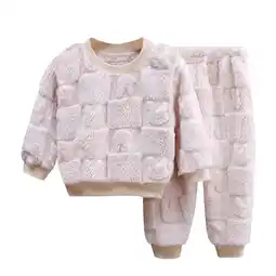 Walmart Toddler Girls Sets Two Piece Fleece Pajamas Jacquard Homewear Fuzzy Warm Baby Clothes for Girls offer