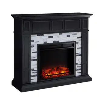 Walmart Southern Enterprises SEI Furniture Engineered Wood Electric Fireplace in Black offer