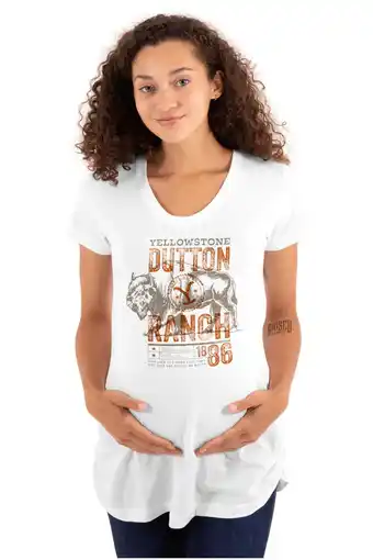 Walmart Yellowstone Ranch Buffalo Last Ride Women's Maternity T Shirt Tee Brisco Brands S offer