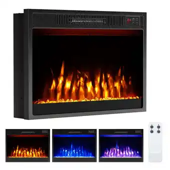 Walmart Costway 23 750 with 1500W 5000 BTU Electric Fireplace Insert with Remote Control Timer offer