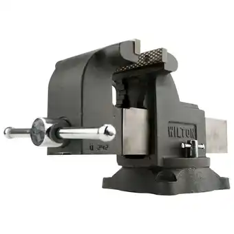 Walmart Wilton WS8 8in Jaw 4in Throat Steel Swivel Base Work Shop Bench Vise, Gray offer