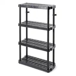 Walmart Gracious Living 4-Shelf Adjustable Medium-Duty Shelving Storage, Black offer