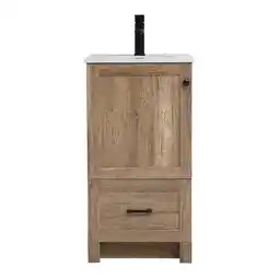 Walmart Elegant Decor Soma 18 Steel MDF Stone Single Bathroom Vanity in Natural Oak offer