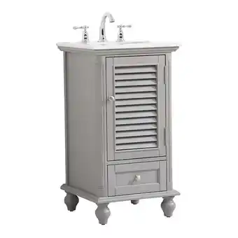 Walmart Elegant Decor Rhodes 19 Coastal Solid Wood Single Bathroom Vanity in Gray offer