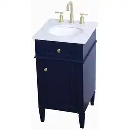 Walmart Elegant Decor Williams 18 Single Marble Top Bathroom Vanity in Blue offer