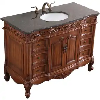 Walmart Elegant Decor Oakland 48 Single Marble Top Bathroom Vanity in Teak offer