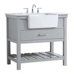 Walmart Elegant Decor Clement 36 Aluminum MDF Single Bathroom Vanity in Gray Finish offer