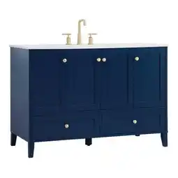 Walmart Elegant Decor Sommerville 48 Steel and Wood Single Bathroom Vanity in Blue offer