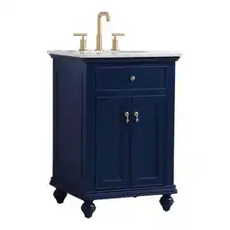 Walmart Elegant Decor Otto 24 Contemporary Solid Wood Single Bathroom Vanity in Blue offer