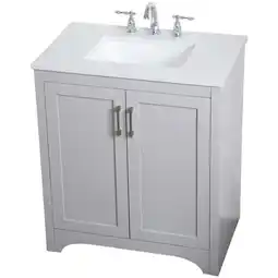 Walmart Elegant Decor Moore 30 Single Quartz Top Bathroom Vanity in Gray offer